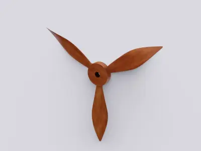 Fan 3D model wooden propeller Low-poly 3D model
