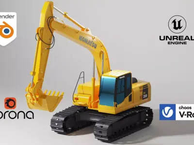Komatsu PC200-8 Excavator 3D model