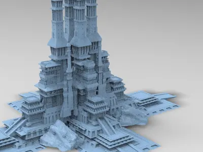 Ancient City Hyboria Towers 5 3D model