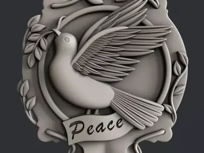 3d STL models for CNC router Dove Peace 3D model