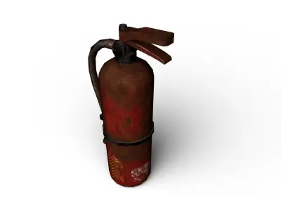 Rusted Fire Extinguisher Low-poly 3D model