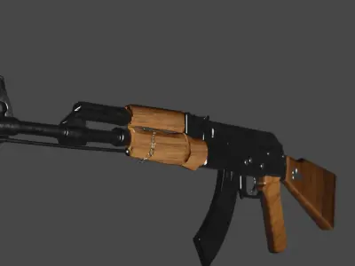 Low Poly Classic AK-47 Free low-poly 3D model