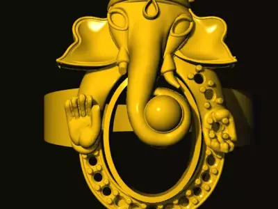 ganesh ganesha ring 3D print model