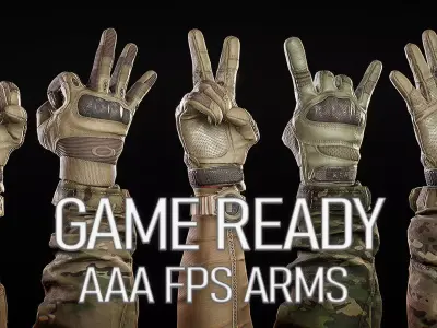 AAA MODULAR FPS ARMS PACK Low-poly 3D model