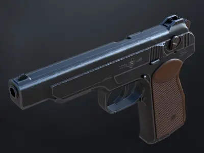 APS Stechkin automatic pistol Low-poly 3D model