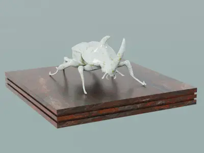 House Decoration Rhinoceros Beetle Statue Low-poly 3D model