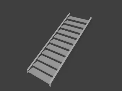 realistic stairs Low-poly 3D model