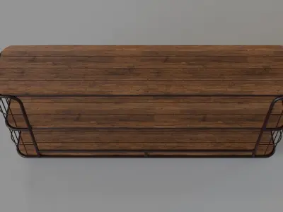 Baker Console Table With Casters 3D model