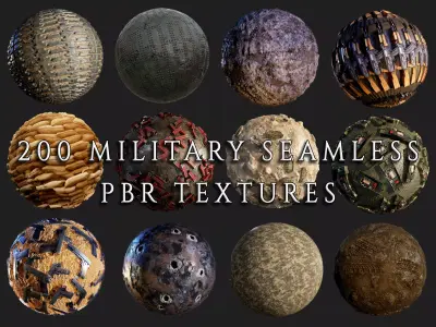 200 Military War Seamless PBR Textures Texture