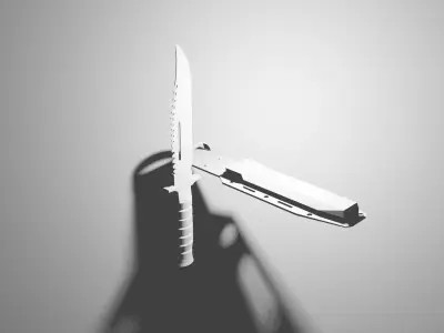 Combat knife Low-poly 3D model Low-poly 3D model get