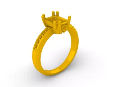 Anillo De Dama Piedra Central  Anillo De Dama Piedra Central SM  3D print model