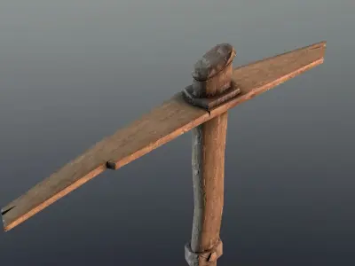 Pickaxe Wood Low-poly 3D model