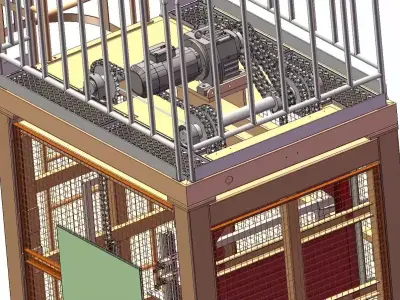 Factory Reciprocating Elevator for Multi-Level Material Handling 3D model