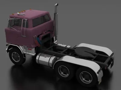 H-Series HDT-950 Semi Truck Day Cab 1961 Low-poly 3D model