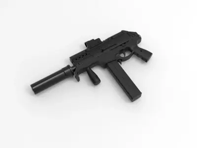 Submachine gun 3D model get