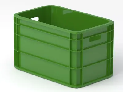Portable Plastic Crate Green 3D model