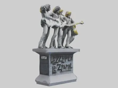 Led Zeppelin statue model Low-poly 3D model