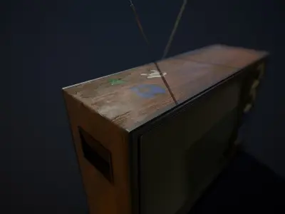 Old Retro TV Low-poly 3D model