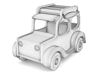Wooden toy car 30 3D model