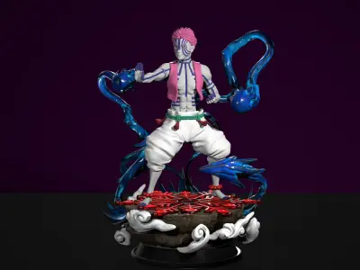 Akaza anime figurine 3D print model