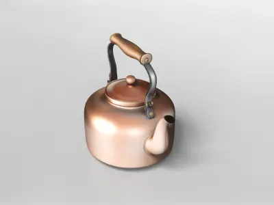 Vintage Copper Teapot 3D Model 3D model