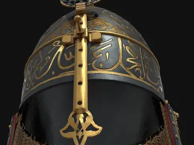 Islamic Helmet Fatih Sultan Mehmet Migfer Low-poly 3D model