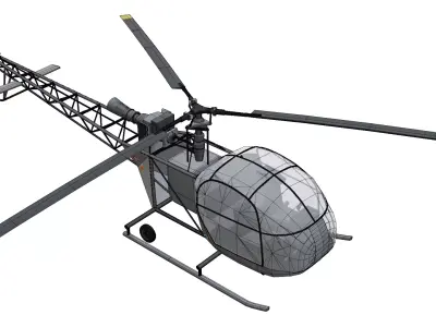 SNCASE SE3130 Alouette II Low-poly 3D model