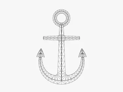 Nautical Anchor Low-poly 3D model