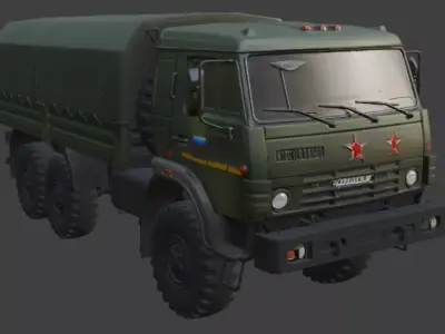 Ural Military Cargo Truck 3D Model 3D model