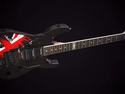 Electric Guitar Jackson Dinky British Eagle Low-poly 3D model