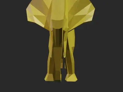 Elephant animal Low-Poly Game Dev Interior Statuette PBR Low-poly 3D model