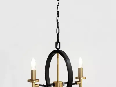 Angular 2 chandelier with two lights hanging from it 3D model