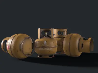 3kg Gas Cylinder Low-poly 3D model
