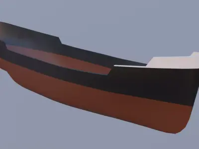 General cargo ship hull Low-poly 3D model