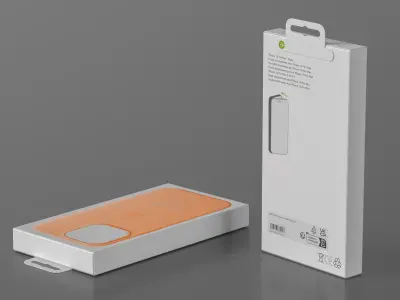 Apple iPhone 15 Silicone Case Peach Packaging 3D model