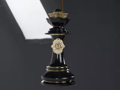 chess queen piece Low-poly 3D model