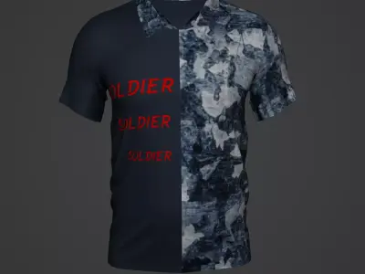 Military Soldier Clothing T-shirt Low-poly 3D model 43