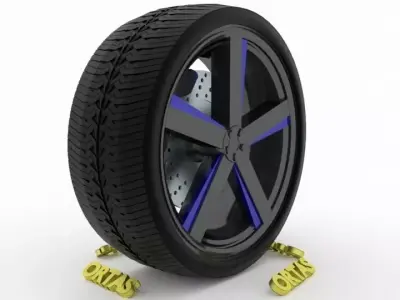 ORTAS CAR WHEEL RIM 115 GAME READY WHEEL RIM TIRE 3D model