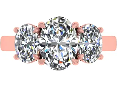 Oval Stone Engagement Ring 3D print model purchase