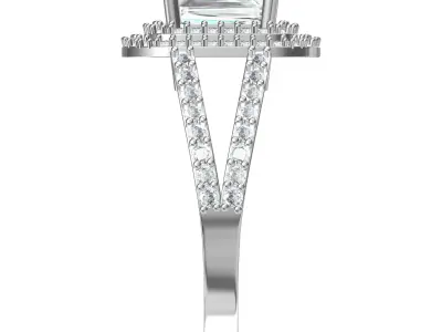 Emerald Art Deco Ring 3D print model 18