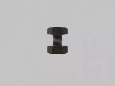 M3 Hex Bolts and Nuts with Rusty Iron Texture  Fine Threads 3D model