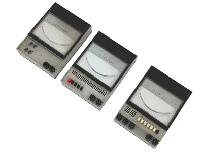 Analog Meters Set 3D model