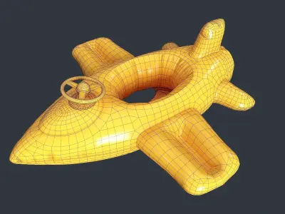 Inflatable Aircraft Swimming Ring 1 PBR Game Ready Low-poly 3D model