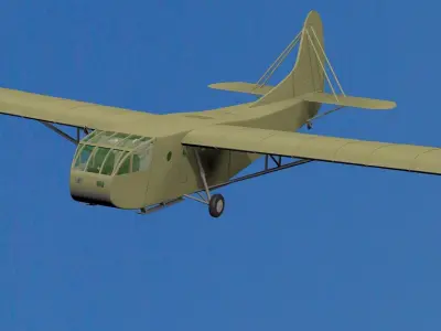 Plane military flying in sky 3D model