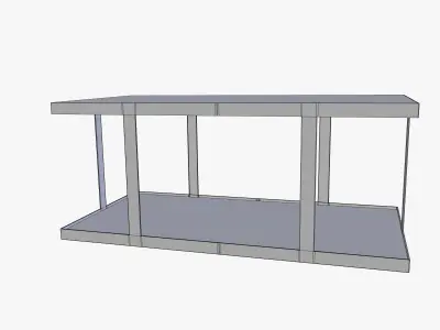 Industrial Square Table Long 3D model