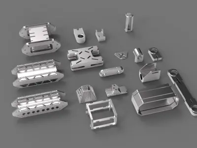 Hard surface kitbash scifi Pack 3D model