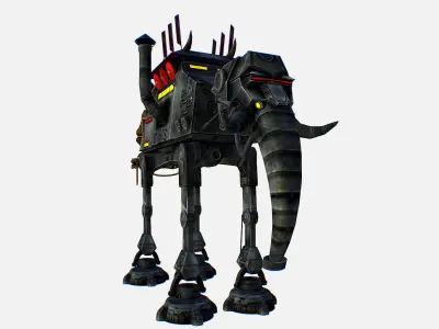 Metal Elephant Robot Transport Star Wars  Low-poly 3D model