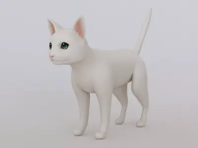 Cartoon Cat Low-poly 3D model purchase