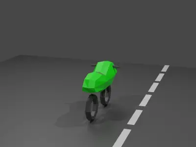 Lowest Poly Motorcycle 4 Color Pack Low-poly 3D model