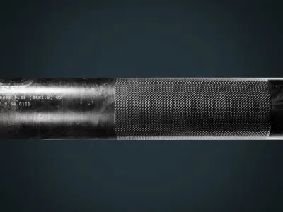 silencer steel tube Low-poly 3D model
